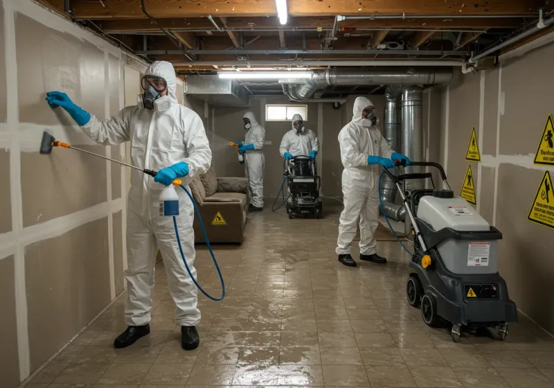 Basement Moisture Removal and Structural Drying process in Conway Springs, KS